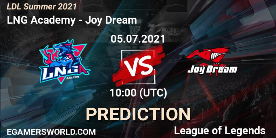 LNG Academy - Joy Dream: прогноз. 05.07.2021 at 10:30, LoL, LDL Summer 2021