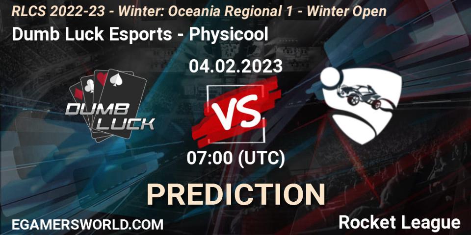Dumb Luck Esports - Physicool: прогноз. 04.02.2023 at 07:00, Rocket League, RLCS 2022-23 - Winter: Oceania Regional 1 - Winter Open