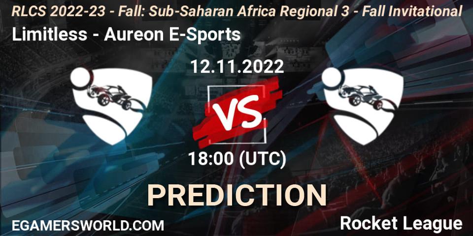 Limitless - Aureon E-Sports: прогноз. 12.11.2022 at 18:00, Rocket League, RLCS 2022-23 - Fall: Sub-Saharan Africa Regional 3 - Fall Invitational