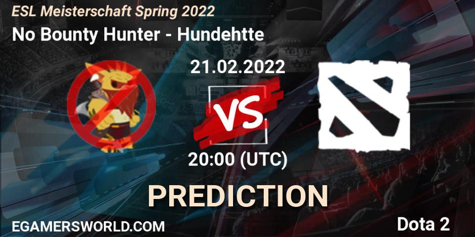 No Bounty Hunter - Hundehütte: прогноз. 21.02.2022 at 20:13, Dota 2, ESL Meisterschaft Spring 2022