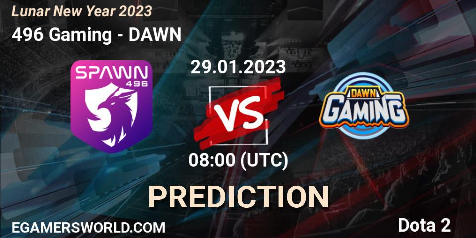 496 Gaming - DAWN: прогноз. 29.01.2023 at 08:00, Dota 2, Lunar New Year 2023