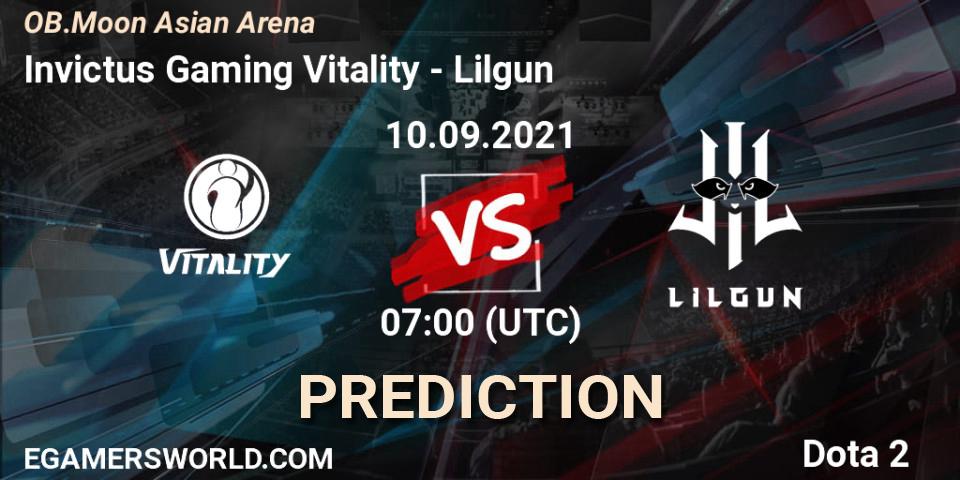 Invictus Gaming Vitality - Lilgun: прогноз. 10.09.2021 at 07:06, Dota 2, OB.Moon Asian Arena