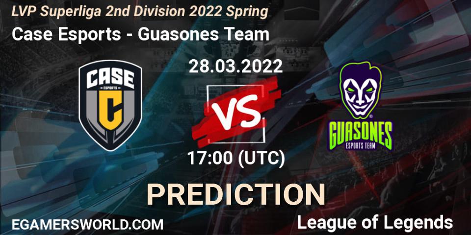 Case Esports - Guasones Team: прогноз. 28.03.2022 at 17:00, LoL, LVP Superliga 2nd Division 2022 Spring