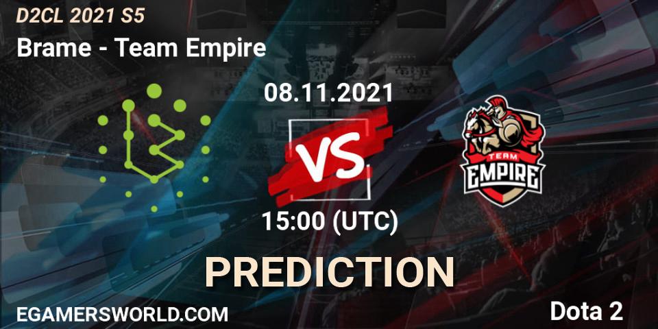 Brame - Team Empire: прогноз. 08.11.2021 at 15:01, Dota 2, Dota 2 Champions League 2021 Season 5