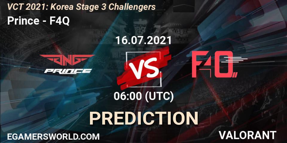 Prince - F4Q: прогноз. 16.07.2021 at 06:00, VALORANT, VCT 2021: Korea Stage 3 Challengers