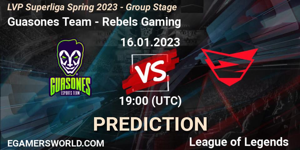 Guasones Team - Rebels Gaming: прогноз. 16.01.2023 at 19:00, LoL, LVP Superliga Spring 2023 - Group Stage