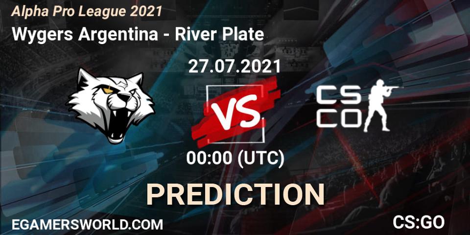 Wygers Argentina - River Plate: прогноз. 27.07.2021 at 01:00, Counter-Strike (CS2), Alpha Pro League 2021