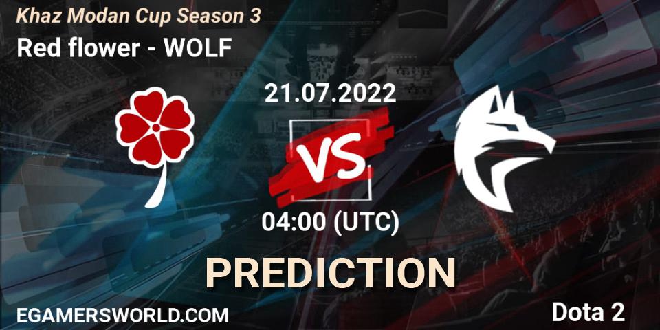 Red flower - WOLF: прогноз. 21.07.2022 at 04:25, Dota 2, Khaz Modan Cup Season 3