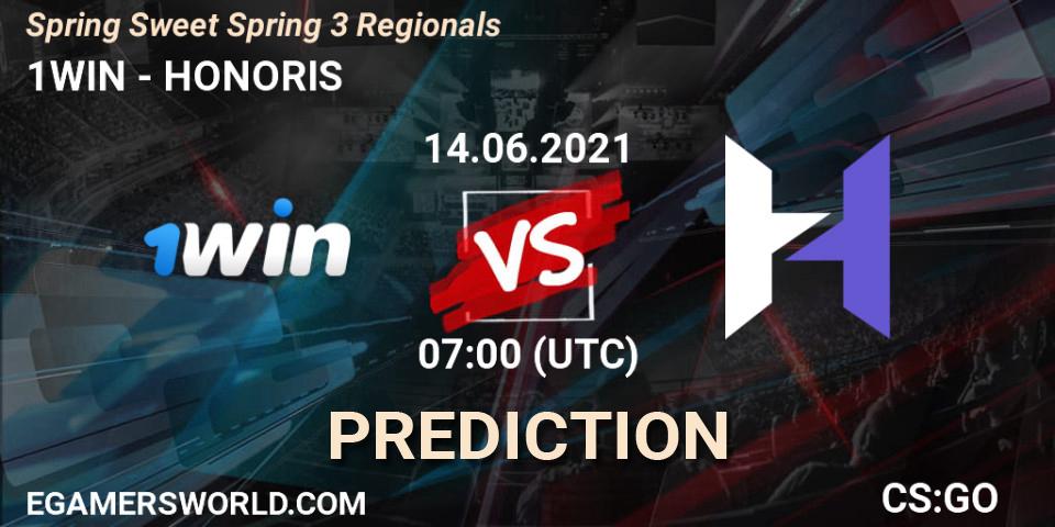 1WIN - HONORIS: прогноз. 14.06.2021 at 07:00, Counter-Strike (CS2), Spring Sweet Spring 3 Regionals