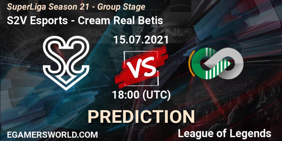 S2V Esports - Cream Real Betis: прогноз. 15.07.21, LoL, SuperLiga Season 21 - Group Stage 