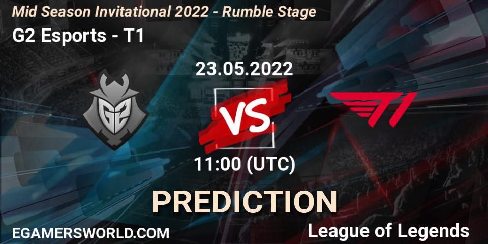 G2 Esports - T1: прогноз. 23.05.2022 at 11:00, LoL, Mid Season Invitational 2022 - Rumble Stage