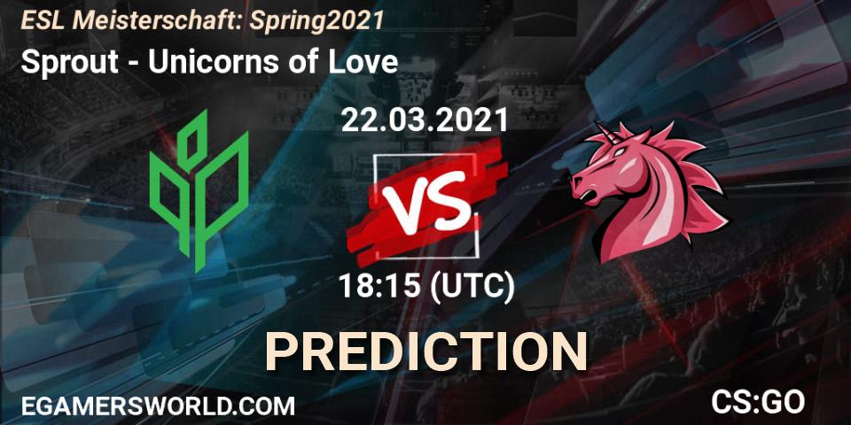 Sprout - Unicorns of Love: прогноз. 22.03.2021 at 18:15, Counter-Strike (CS2), ESL Meisterschaft: Spring 2021