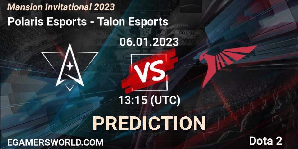 Polaris Esports - Talon Esports: прогноз. 07.01.2023 at 09:00, Dota 2, Mansion Invitational 2023