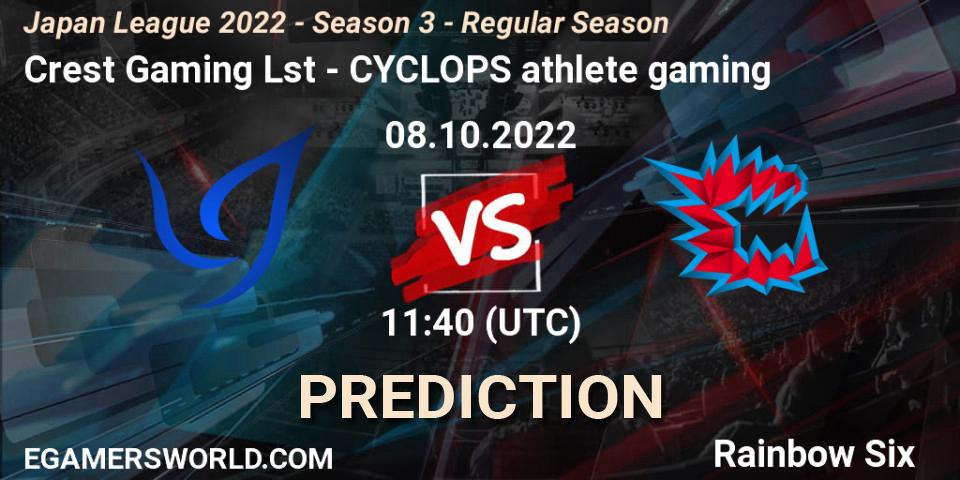 Crest Gaming Lst - CYCLOPS athlete gaming: прогноз. 08.10.22, Rainbow Six, Japan League 2022 - Season 3 - Regular Season