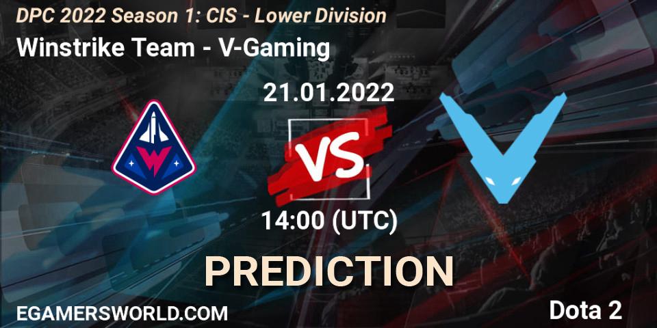 Winstrike Team - V-Gaming: прогноз. 21.01.2022 at 14:01, Dota 2, DPC 2022 Season 1: CIS - Lower Division