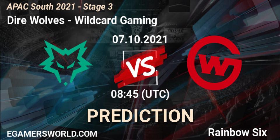 Dire Wolves - Wildcard Gaming: прогноз. 07.10.2021 at 08:30, Rainbow Six, APAC South 2021 - Stage 3
