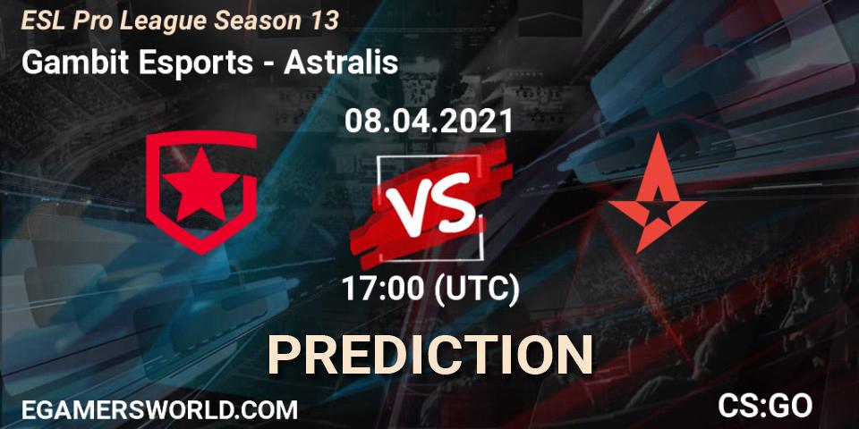 Gambit Esports - Astralis: прогноз. 08.04.2021 at 17:00, Counter-Strike (CS2), ESL Pro League Season 13