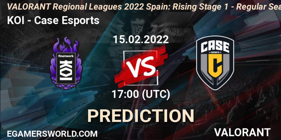 KOI - Case Esports: прогноз. 15.02.2022 at 17:00, VALORANT, VALORANT Regional Leagues 2022 Spain: Rising Stage 1 - Regular Season