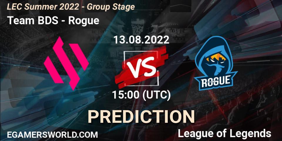 Team BDS - Rogue: прогноз. 13.08.2022 at 15:00, LoL, LEC Summer 2022 - Group Stage