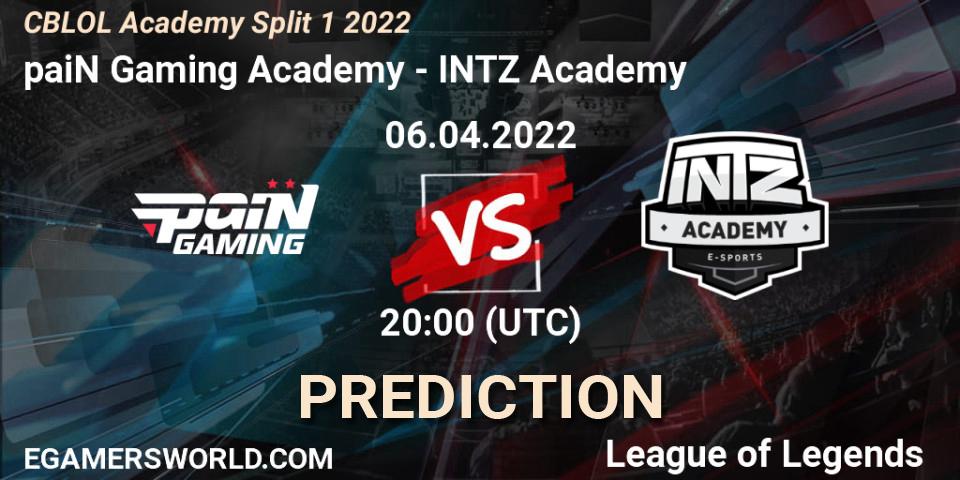 paiN Gaming Academy - INTZ Academy: прогноз. 06.04.2022 at 19:00, LoL, CBLOL Academy Split 1 2022