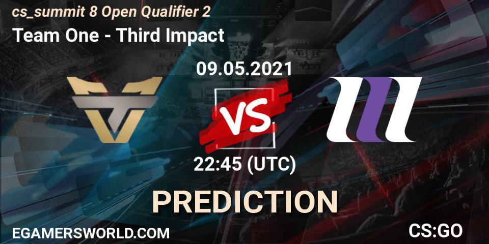 Team One - Third Impact: прогноз. 09.05.2021 at 22:45, Counter-Strike (CS2), cs_summit 8 Open Qualifier 2