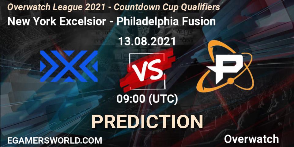 New York Excelsior - Philadelphia Fusion: прогноз. 07.08.2021 at 09:00, Overwatch, Overwatch League 2021 - Countdown Cup Qualifiers