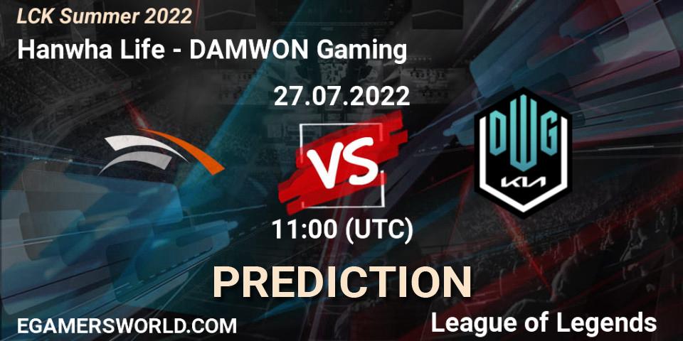 Hanwha Life - DAMWON Gaming: прогноз. 27.07.2022 at 11:00, LoL, LCK Summer 2022