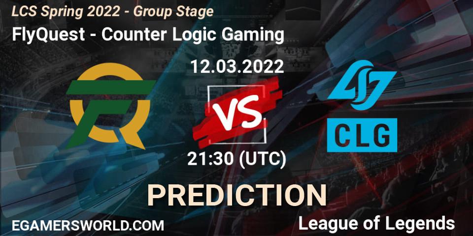 FlyQuest - Counter Logic Gaming: прогноз. 12.03.2022 at 22:30, LoL, LCS Spring 2022 - Group Stage