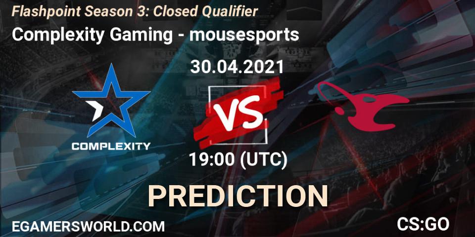 Complexity Gaming - mousesports: прогноз. 30.04.2021 at 20:30, Counter-Strike (CS2), Flashpoint Season 3: Closed Qualifier
