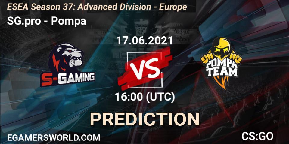 SG.pro - Pompa: прогноз. 17.06.21, CS2 (CS:GO), ESEA Season 37: Advanced Division - Europe