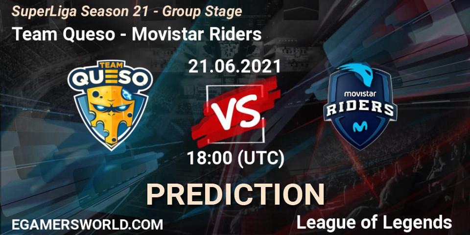 Team Queso - Movistar Riders: прогноз. 21.06.2021 at 20:15, LoL, SuperLiga Season 21 - Group Stage 
