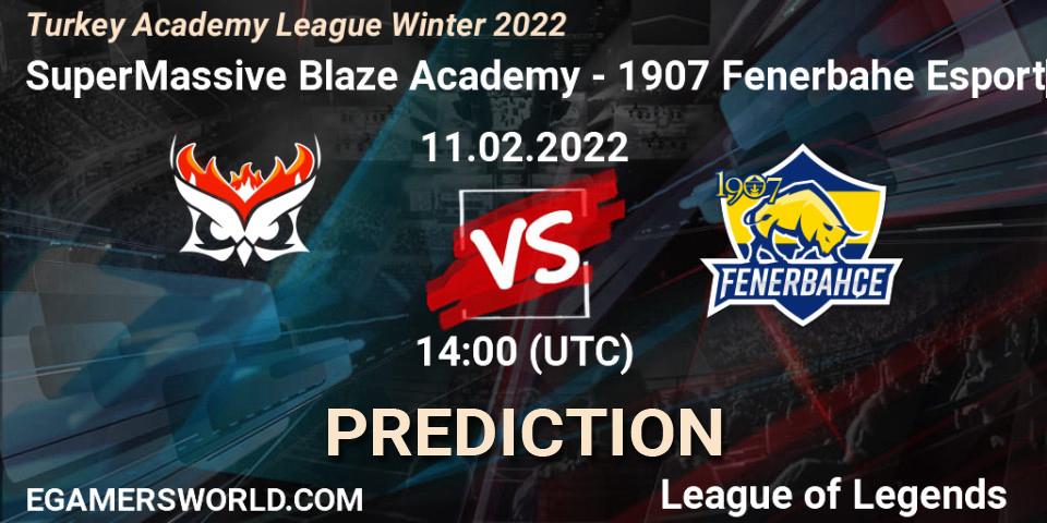 SuperMassive Blaze Academy - 1907 Fenerbahçe Esports Academy: прогноз. 11.02.2022 at 14:00, LoL, Turkey Academy League Winter 2022