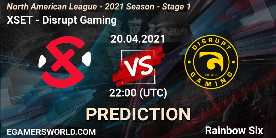 XSET - Disrupt Gaming: прогноз. 20.04.2021 at 22:00, Rainbow Six, North American League - 2021 Season - Stage 1