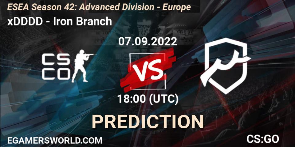 xDDDD - Iron Branch: прогноз. 07.09.2022 at 18:00, Counter-Strike (CS2), ESEA Season 42: Advanced Division - Europe