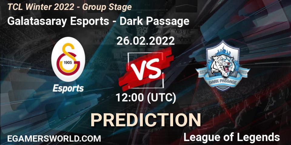 Galatasaray Esports - Dark Passage: прогноз. 26.02.2022 at 12:00, LoL, TCL Winter 2022 - Group Stage
