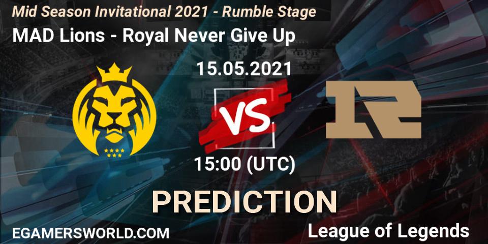 MAD Lions - Royal Never Give Up: прогноз. 15.05.2021 at 15:00, LoL, Mid Season Invitational 2021 - Rumble Stage