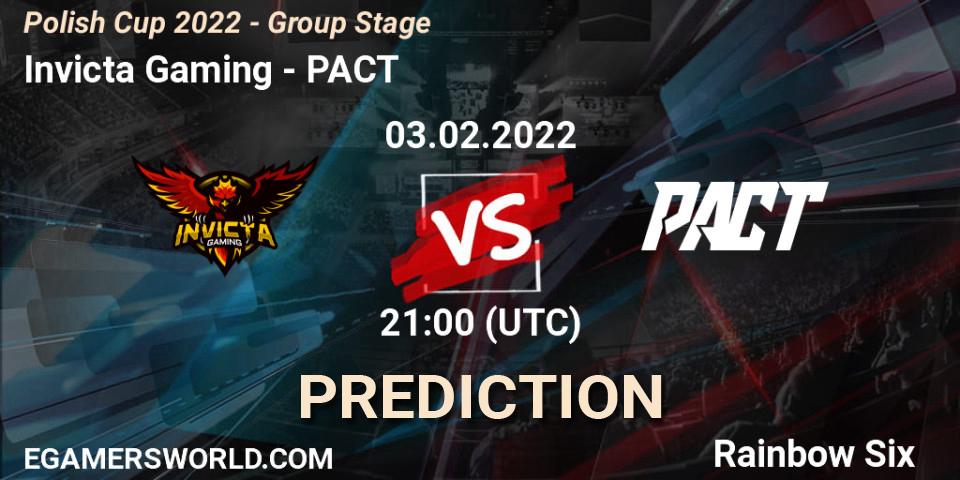 Invicta Gaming - PACT: прогноз. 03.02.2022 at 21:00, Rainbow Six, Polish Cup 2022 - Group Stage