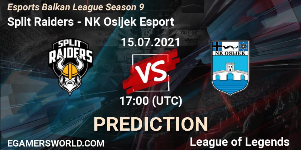 Split Raiders - NK Osijek Esport: прогноз. 15.07.2021 at 17:00, LoL, Esports Balkan League Season 9