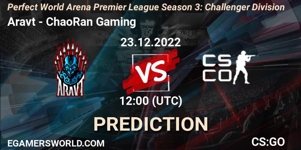 Aravt - ChaoRan Gaming: прогноз. 23.12.22, CS2 (CS:GO), Perfect World Arena Premier League Season 3: Challenger Division