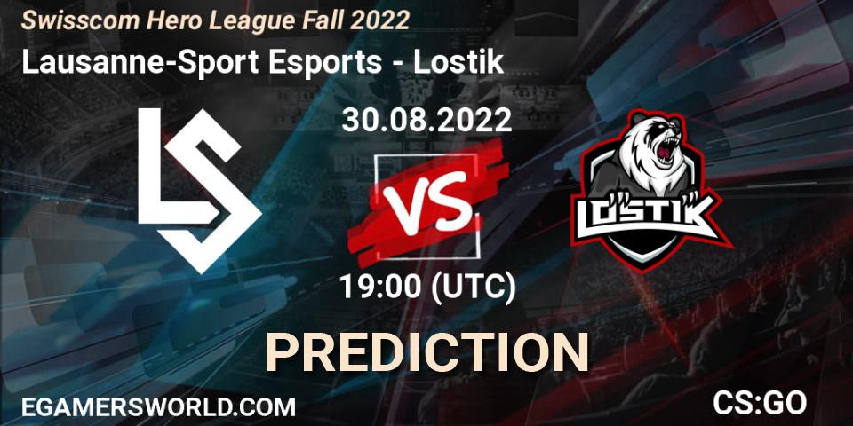 Lausanne-Sport Esports - Lostik: прогноз. 30.08.2022 at 19:00, Counter-Strike (CS2), Swisscom Hero League Fall 2022