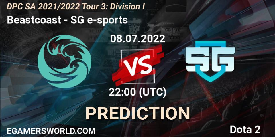 Beastcoast - SG e-sports: прогноз. 08.07.2022 at 22:40, Dota 2, DPC SA 2021/2022 Tour 3: Division I
