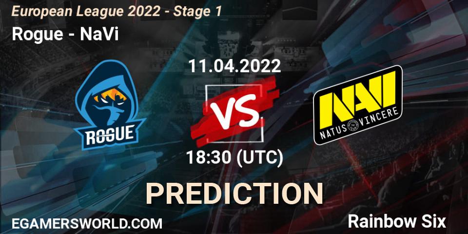 Rogue - NaVi: прогноз. 11.04.22, Rainbow Six, European League 2022 - Stage 1