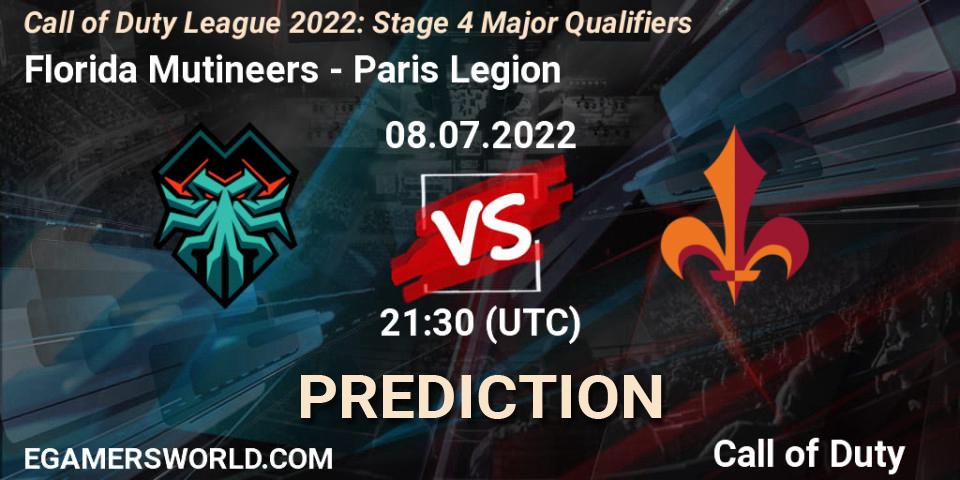 Florida Mutineers - Paris Legion: прогноз. 08.07.2022 at 21:30, Call of Duty, Call of Duty League 2022: Stage 4