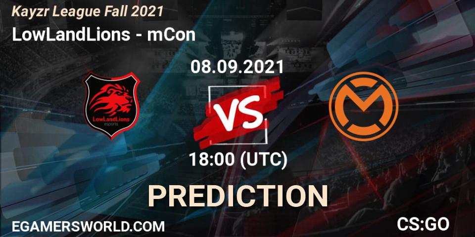 LowLandLions - mCon: прогноз. 08.09.2021 at 18:00, Counter-Strike (CS2), Kayzr League Fall 2021