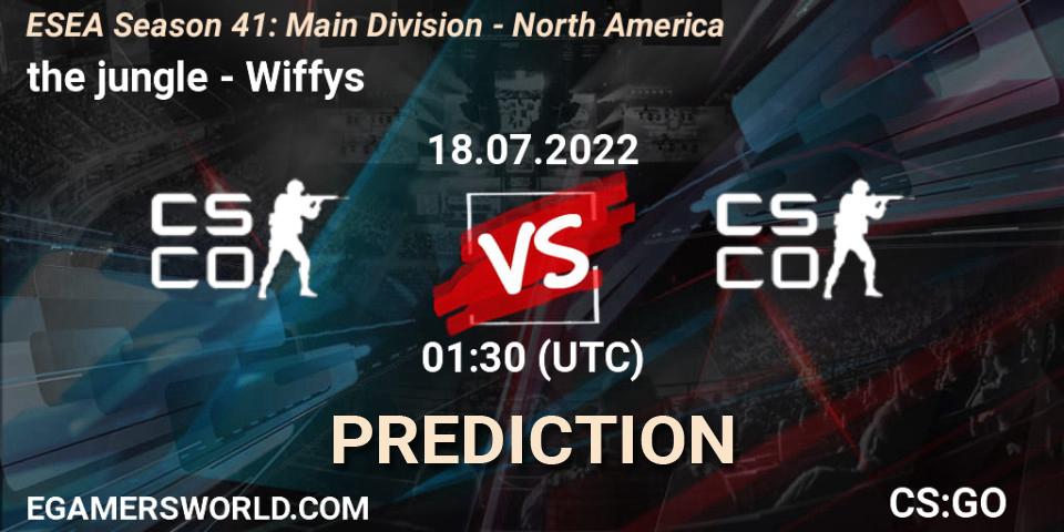 the jungle - Wiffys: прогноз. 18.07.2022 at 01:00, Counter-Strike (CS2), ESEA Season 41: Main Division - North America