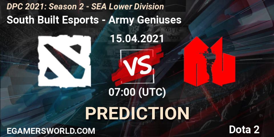South Built Esports - Army Geniuses: прогноз. 15.04.2021 at 06:35, Dota 2, DPC 2021: Season 2 - SEA Lower Division
