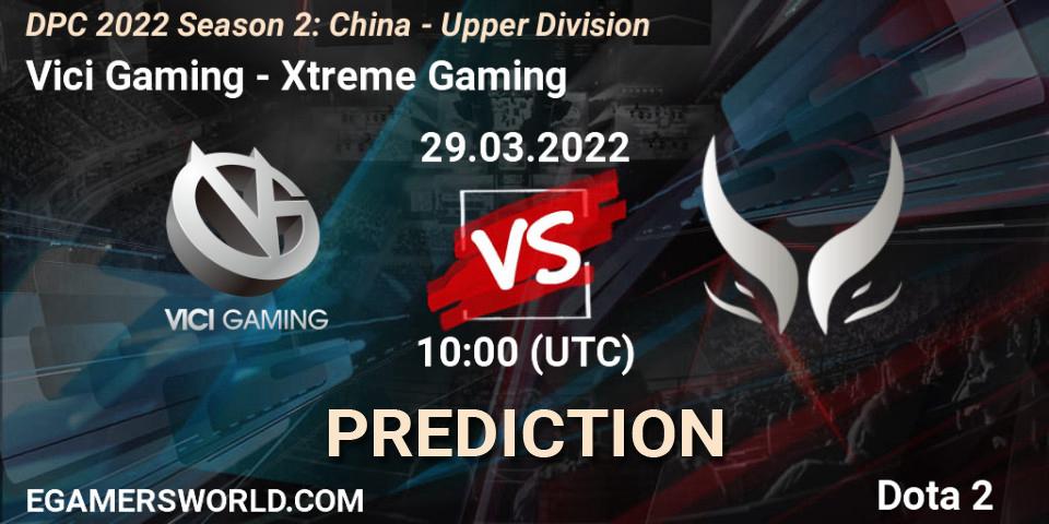 Vici Gaming - Xtreme Gaming: прогноз. 29.03.22, Dota 2, DPC 2021/2022 Tour 2 (Season 2): China Division I (Upper)