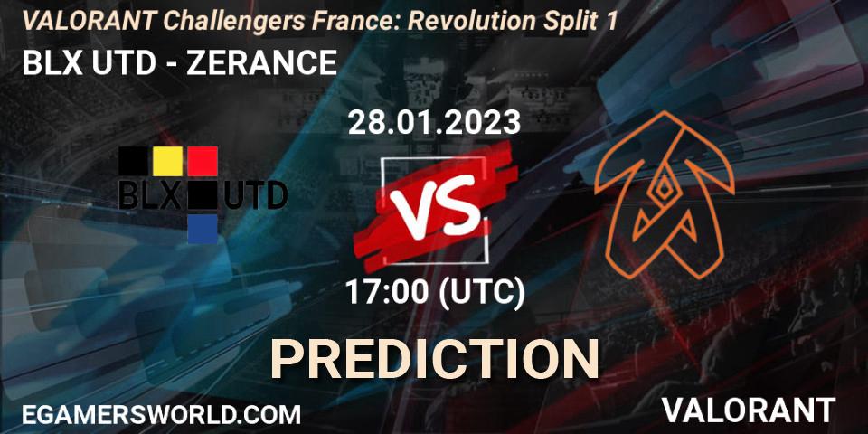BLX UTD - ZERANCE: прогноз. 28.01.23, VALORANT, VALORANT Challengers 2023 France: Revolution Split 1