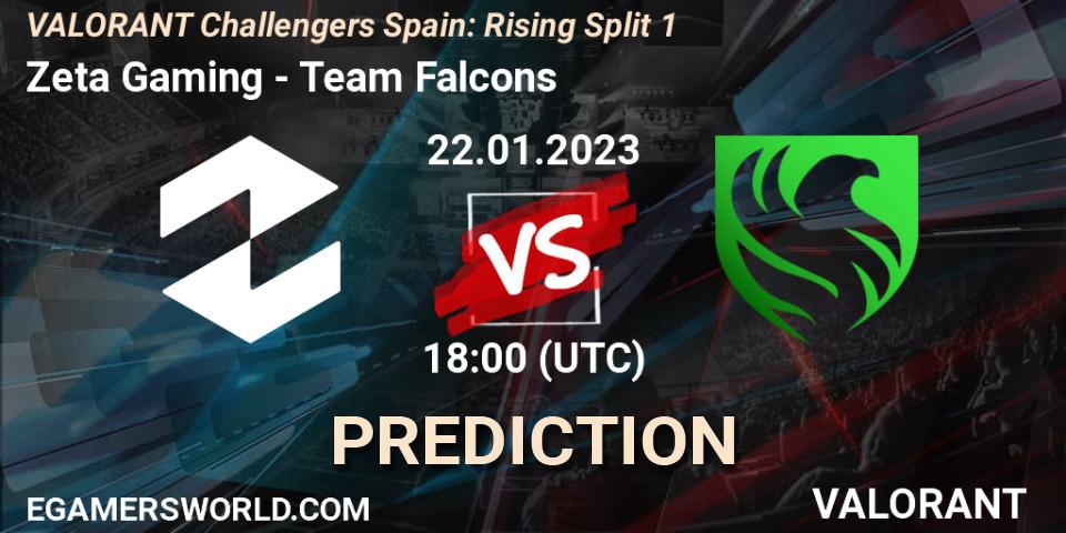 Zeta Gaming - Falcons: прогноз. 17.01.2023 at 18:30, VALORANT, VALORANT Challengers 2023 Spain: Rising Split 1
