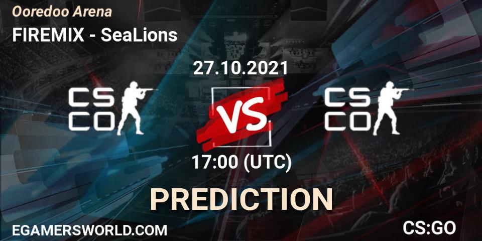 FIREMIX - SeaLions: прогноз. 27.10.2021 at 17:00, Counter-Strike (CS2), Ooredoo Arena